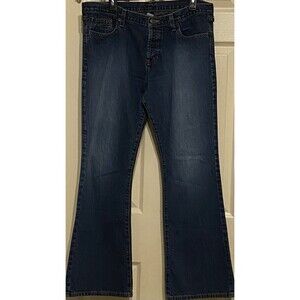 90s Y2K Abercrombie & Fitch 1892 Flare Jeans Button Fly Womens 10S 34x29 USA VTG
